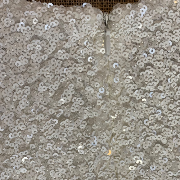 Like New! ROSEDRESS white sequin mini dress homecoming HoCo dance SMALL bodycon - Picture 11 of 12